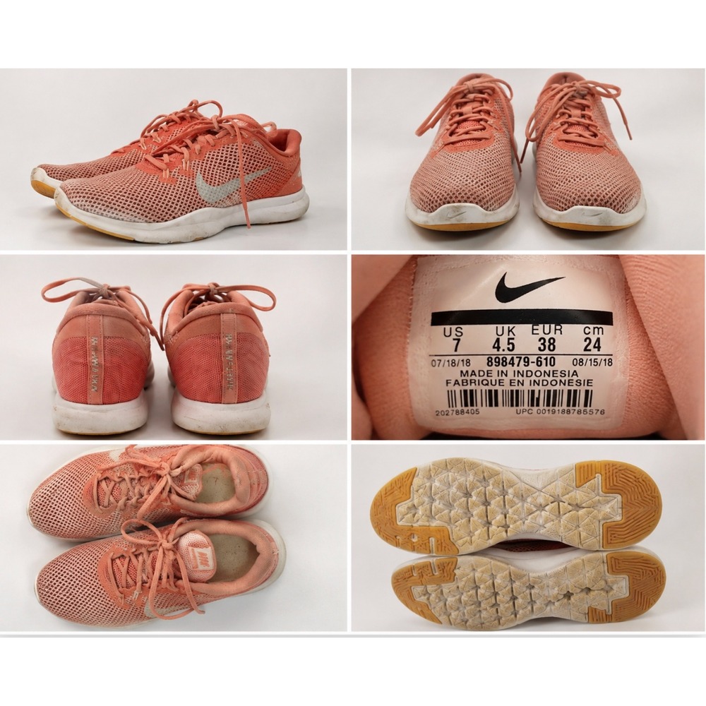 Nike Pink Mesh Running Shoes Womens 7 Athleisure Gym Walking Casual Sneakers